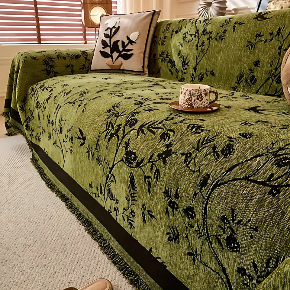 Chenille Sofa Cover Plush Fabric-Covers & Textiles > Sofa Covers-casanuva-Olive Green-71"x51"-casanuva