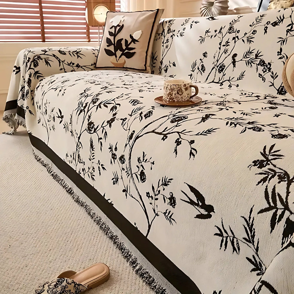 Chenille Sofa Cover Plush Fabric-Covers & Textiles > Sofa Covers-casanuva-Petal White-71"x51"-casanuva