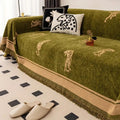 Chenille Tiger Sofa Cover-Covers & Textiles > Sofa Covers-casanuva-Olive Wild-71"x71"-casanuva