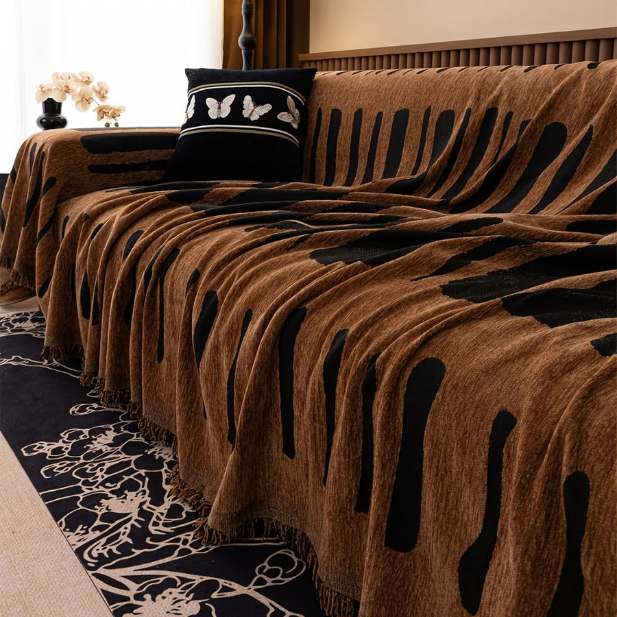 Chenille Tribal Geometric Sofa Cover-Covers & Textiles > Sofa Covers-casanuva-casanuva