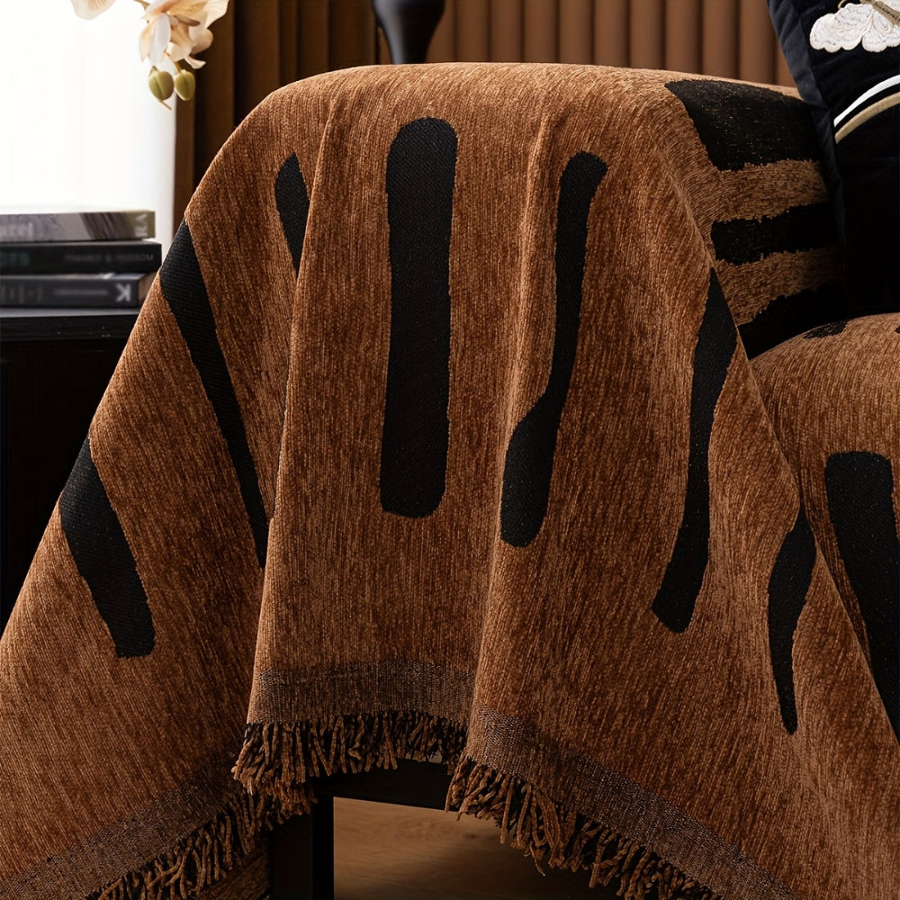 Chenille Tribal Geometric Sofa Cover-Covers & Textiles > Sofa Covers-casanuva-casanuva