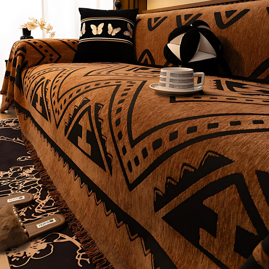 Chenille Tribal Geometric Sofa Cover-Covers & Textiles > Sofa Covers-casanuva-Bold Triangles-71"x71"-casanuva