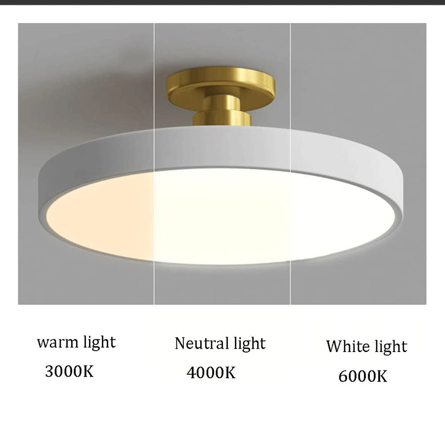 Circular LED Semi Flush Mount Ceiling Light for Bedroom-Lighting > Ceiling Lights-casanuva-casanuva