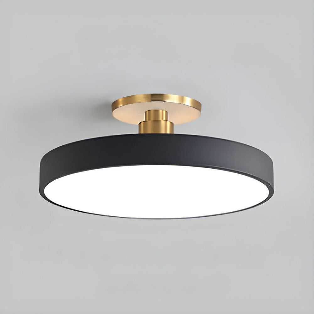Circular LED Semi Flush Mount Ceiling Light for Bedroom-Lighting > Ceiling Lights-casanuva-Black-D30cm*H13cm-16W-Dimmable (Remote)-casanuva