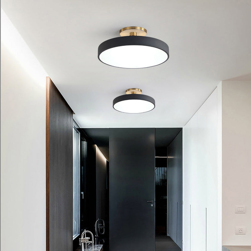 Circular LED Semi Flush Mount Ceiling Light for Bedroom-Lighting > Ceiling Lights-casanuva-Black-D50cm*H13cm-36W-White Light-casanuva