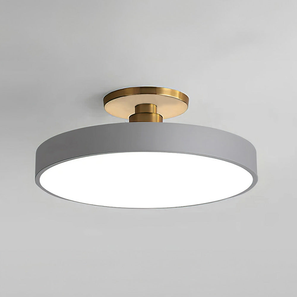 Circular LED Semi Flush Mount Ceiling Light for Bedroom-Lighting > Ceiling Lights-casanuva-Gray-D30cm*H13cm-16W-White Light-casanuva