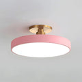 Circular LED Semi Flush Mount Ceiling Light for Bedroom-Lighting > Ceiling Lights-casanuva-Pink-D30cm*H13cm-16W-White Light-casanuva