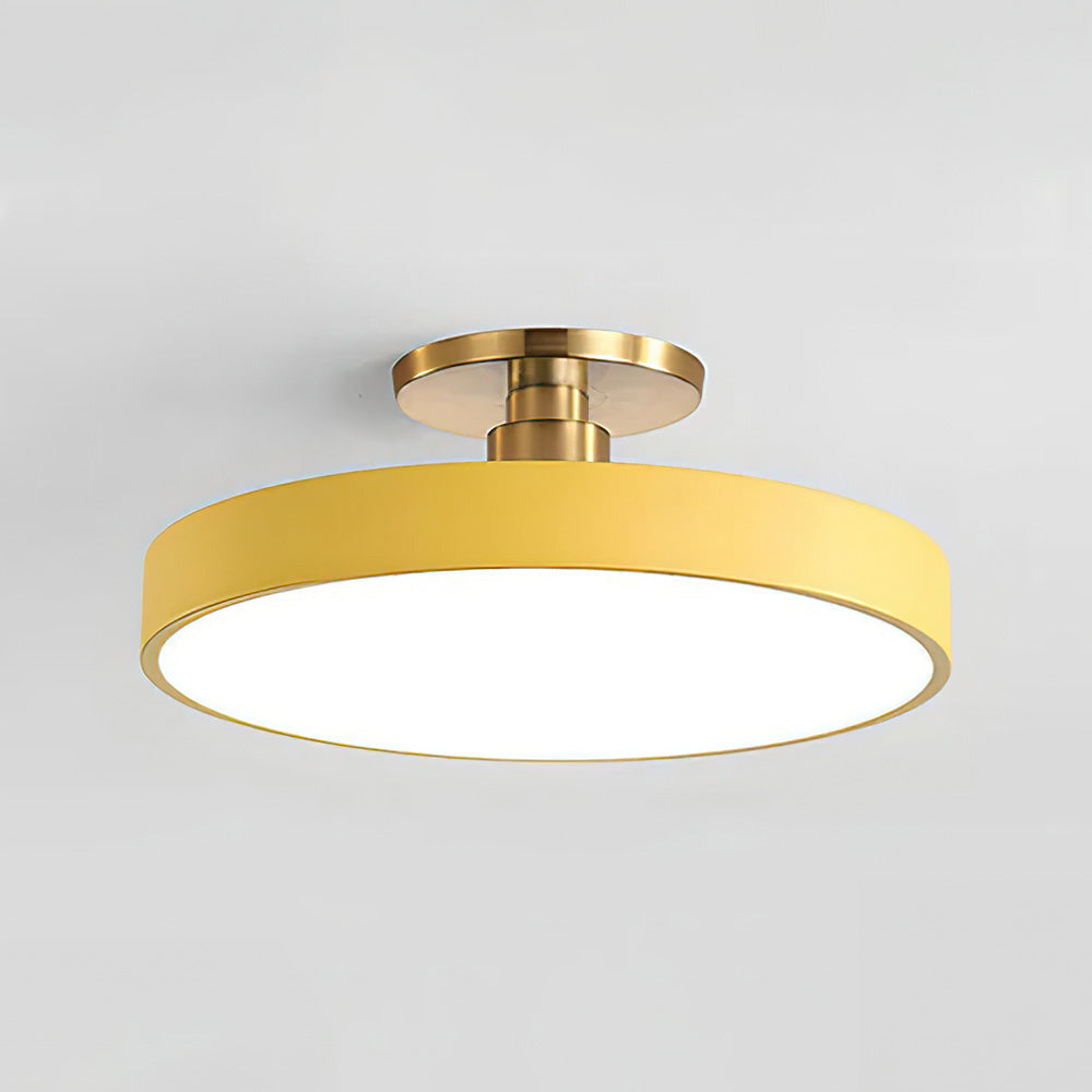 Circular LED Semi Flush Mount Ceiling Light for Bedroom-Lighting > Ceiling Lights-casanuva-Yellow-D30cm*H13cm-16W-White Light-casanuva