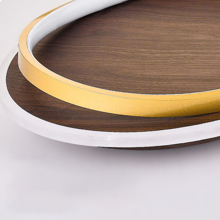 Circular Walnut Grain LED Flush Mount Ceiling Light-Lighting > Ceiling Lights-casanuva-casanuva