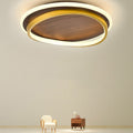 Circular Walnut Grain LED Flush Mount Ceiling Light-Lighting > Ceiling Lights-casanuva-casanuva