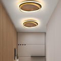 Circular Walnut Grain LED Flush Mount Ceiling Light-Lighting > Ceiling Lights-casanuva-Small-White Light (5000K)-100V-120V-casanuva