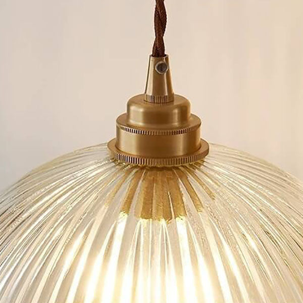 Clear Glass Dome Pendant Light 1-Light Fixture-Lighting > Pendant Lights-casanuva-casanuva