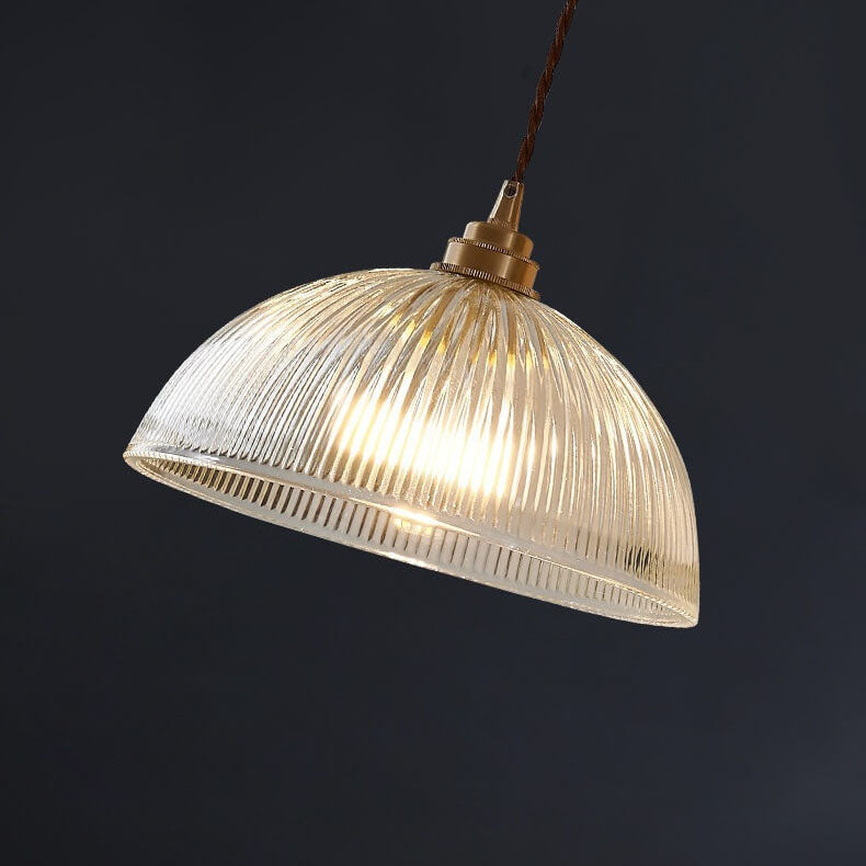 Clear Glass Dome Pendant Light 1-Light Fixture-Lighting > Pendant Lights-casanuva-casanuva