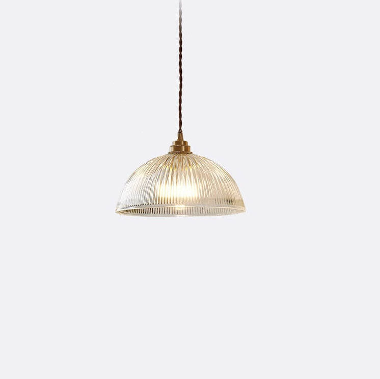 Clear Glass Dome Pendant Light 1-Light Fixture-Lighting > Pendant Lights-casanuva-casanuva