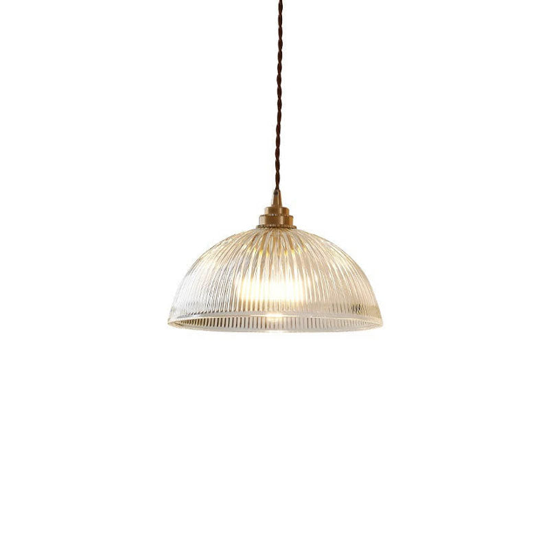 Clear Glass Dome Pendant Light 1-Light Fixture-Lighting > Pendant Lights-casanuva-casanuva