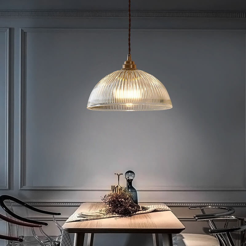Clear Glass Dome Pendant Light 1-Light Fixture-Lighting > Pendant Lights-casanuva-14.96"/38CM-100V-120V-casanuva