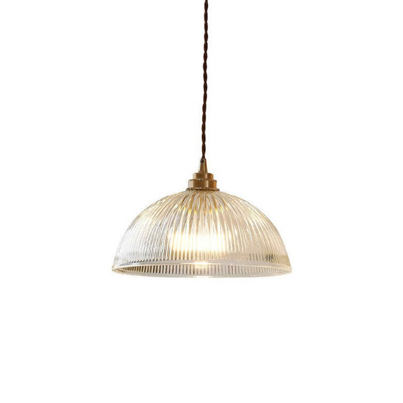 Clear Glass Dome Pendant Light 1-Light Fixture-Lighting > Pendant Lights-casanuva-casanuva