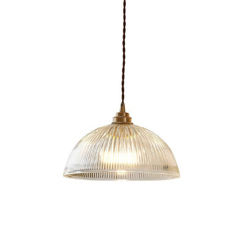 Clear Glass Dome Pendant Light 1-Light Fixture-Lighting > Pendant Lights-casanuva-casanuva