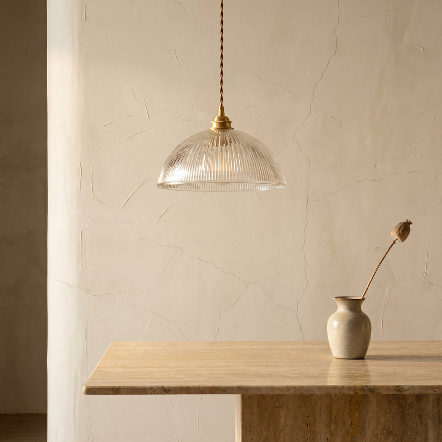 Clear Glass Dome Pendant Light 1-Light Fixture-Lighting > Pendant Lights-casanuva-casanuva