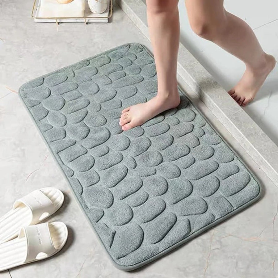 Cobblestone Embossed Versatile Mat-Bedding & Bath > Bath Mats-casanuva-Gray-16"x24"-casanuva