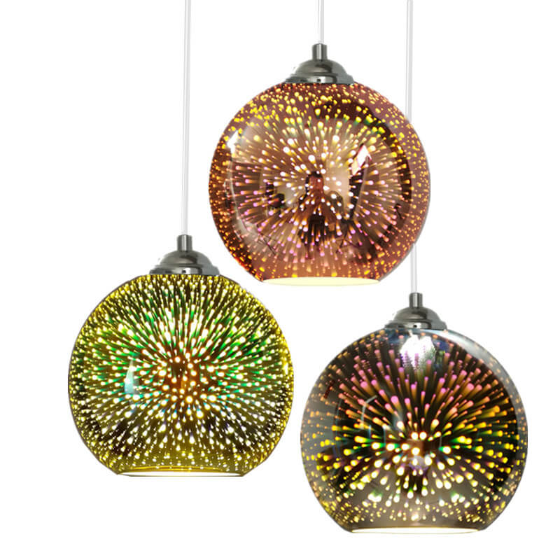 Colorful 3D Fireworks Glass Pendant Light 1-Light Dome Design-Lighting > Pendant Lights-casanuva-casanuva