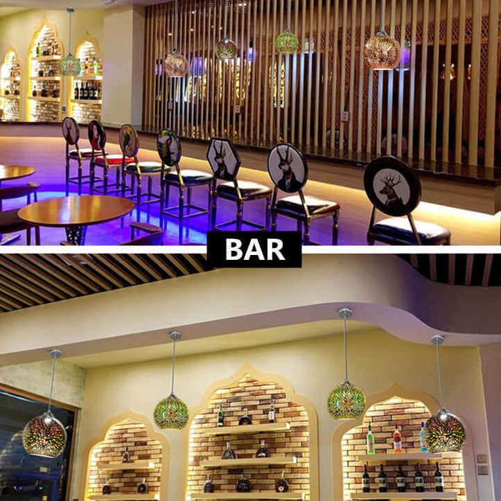 Colorful 3D Fireworks Glass Pendant Light 1-Light Dome Design-Lighting > Pendant Lights-casanuva-casanuva