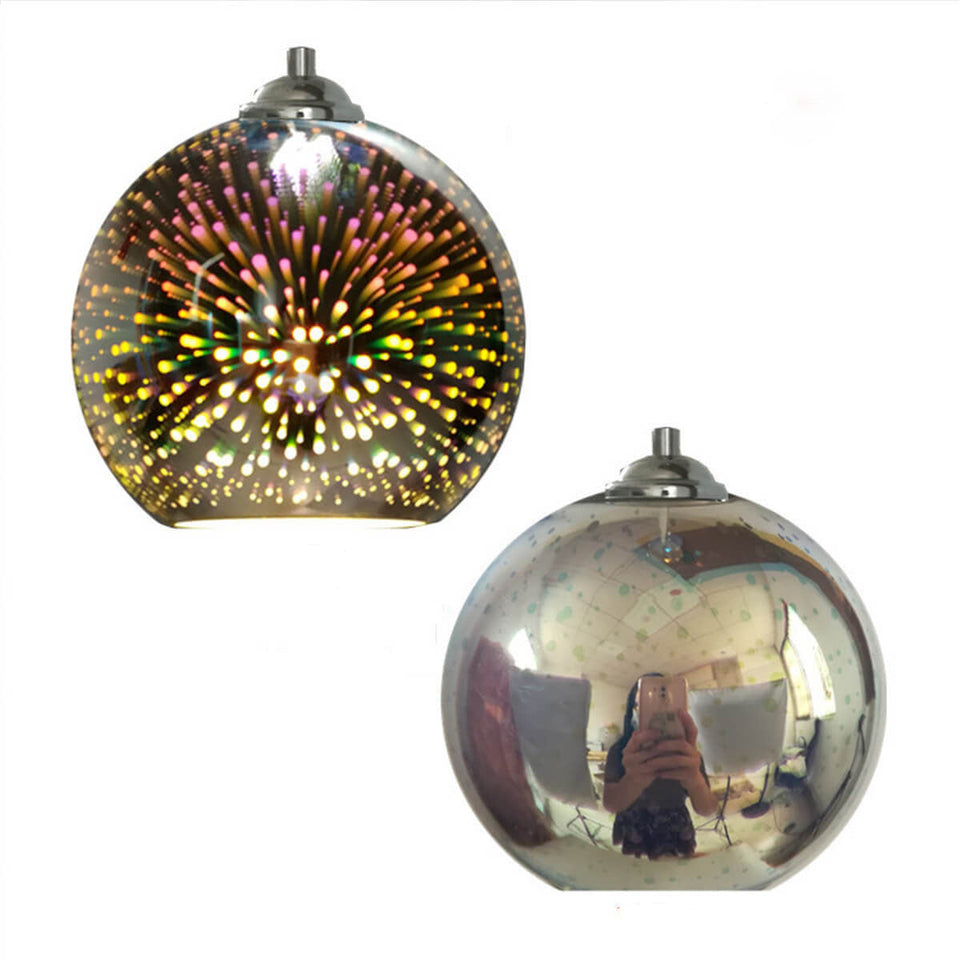 Colorful 3D Fireworks Glass Pendant Light 1-Light Dome Design-Lighting > Pendant Lights-casanuva-5.91''-Silver-100V-120V-casanuva