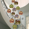 Colorful 3D Fireworks Glass Pendant Light 1-Light Dome Design-Lighting > Pendant Lights-casanuva-7.87''-Gold-220V-240V-casanuva