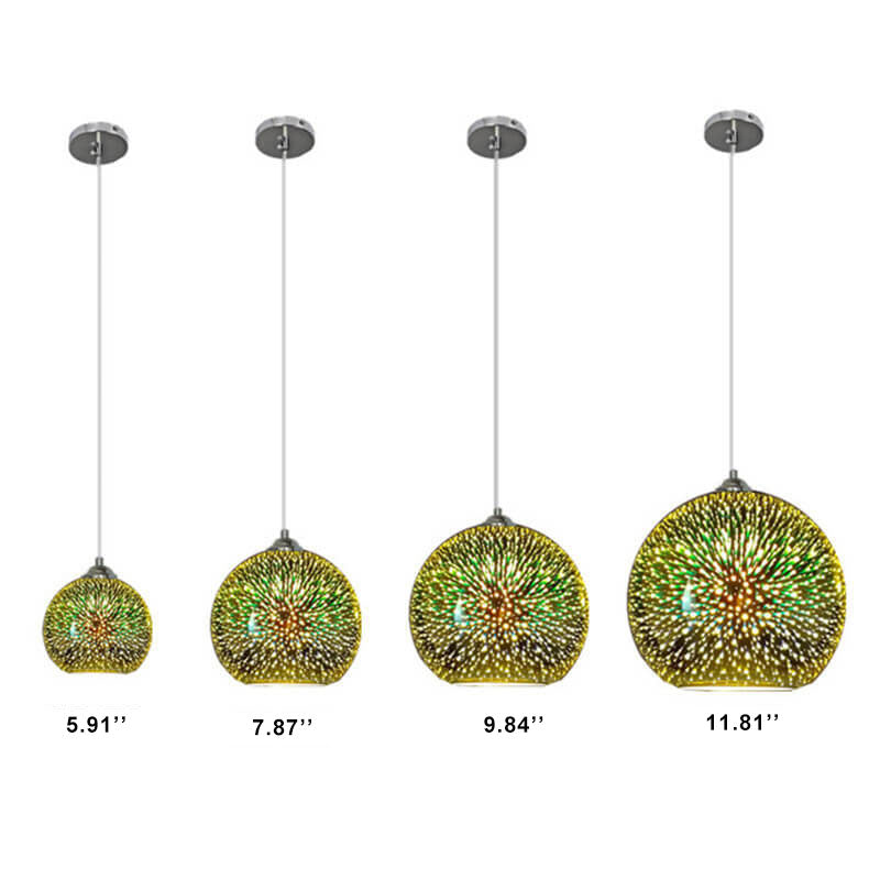 Colorful 3D Fireworks Glass Pendant Light 1-Light Dome Design-Lighting > Pendant Lights-casanuva-casanuva