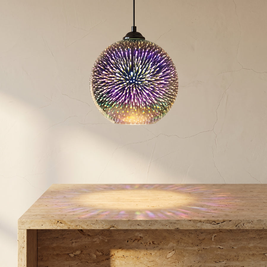 Colorful 3D Fireworks Glass Pendant Light 1-Light Dome Design-Lighting > Pendant Lights-casanuva-casanuva