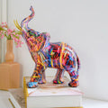 Colorful Elephant Resin Figurine Modern Art Sculpture-Home Decor > Figurines-casanuva-casanuva