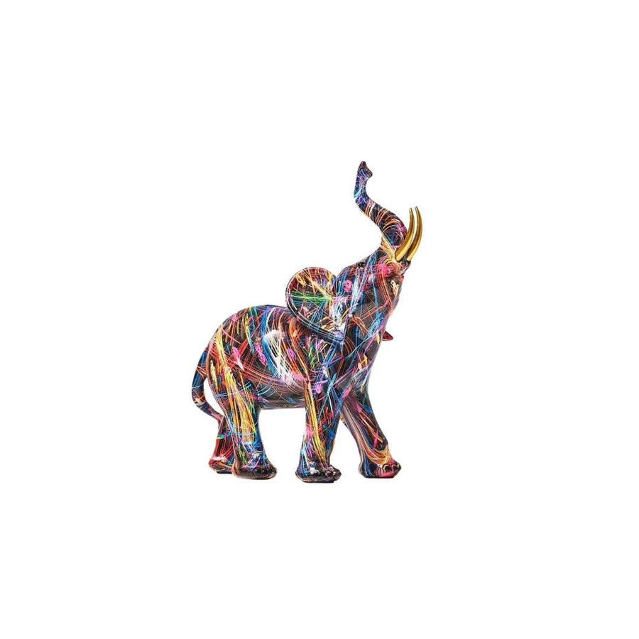 Colorful Elephant Sculpture in Resin Art-Home Decor > Sculptures & Figurines-casanuva-Urban graffiti-casanuva