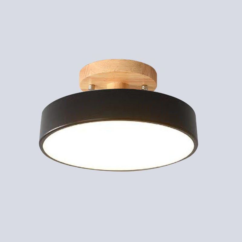 Colorful LED Semi-flush Ceiling Light-Lighting > Ceiling Lights-casanuva-Black-D18*H10CM-White Light-casanuva