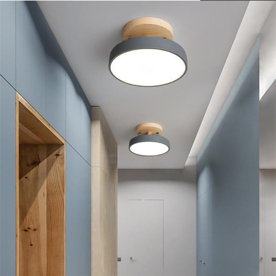 Colorful LED Semi-flush Ceiling Light-Lighting > Ceiling Lights-casanuva-Gray-D18*H10CM-White Light-casanuva