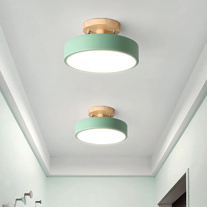 Colorful LED Semi-flush Ceiling Light-Lighting > Ceiling Lights-casanuva-Green-D18*H10CM-White Light-casanuva