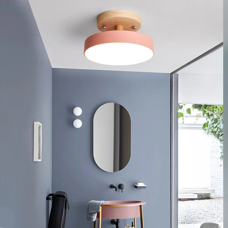 Colorful LED Semi-flush Ceiling Light-Lighting > Ceiling Lights-casanuva-Pink-D18*H10CM-Neutral Light-casanuva