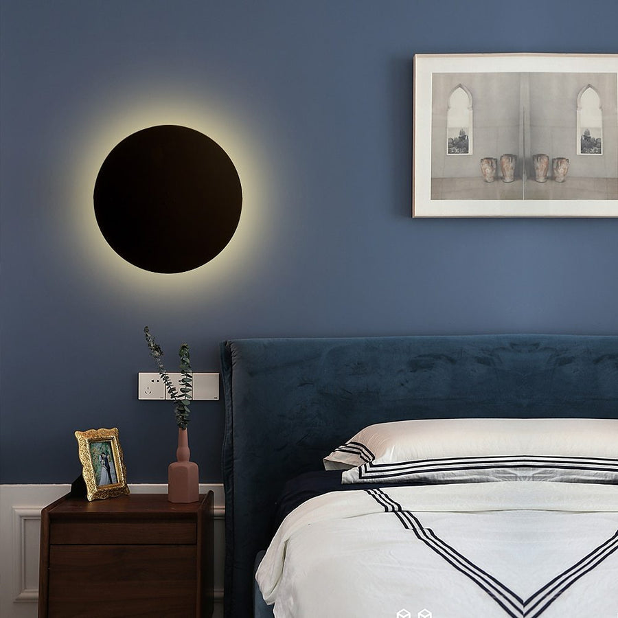 Colorful Round Iron LED Wall Sconce Lamp-Lighting > Wall Lights-casanuva-Small-Warm Light (3000K)-Black & 100V-120V-casanuva