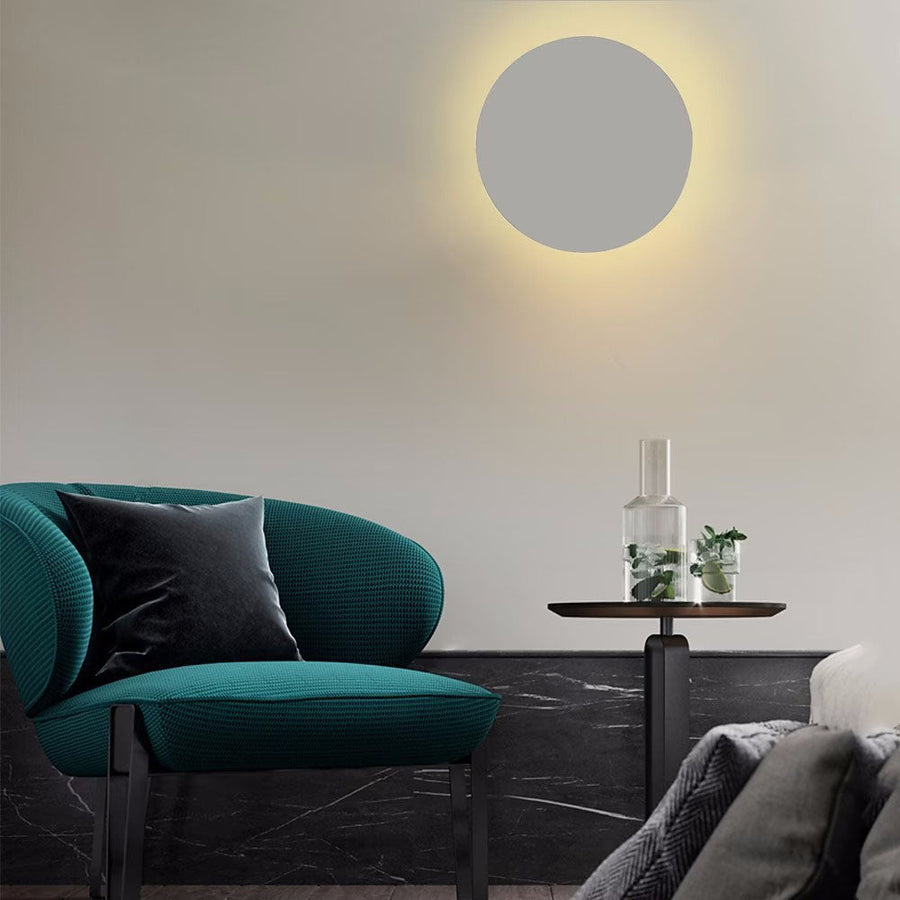 Colorful Round Iron LED Wall Sconce Lamp-Lighting > Wall Lights-casanuva-Small-White Light (6000K)-White & 100V-120V-casanuva