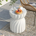 Concrete Side Table Lightweight Hourglass Design Indoor Outdoor Sturdy-Furniture > Side Tables-casanuva-casanuva