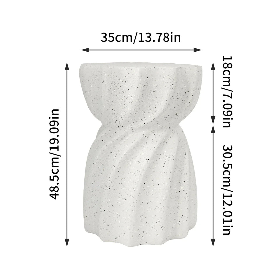 Concrete Side Table Lightweight Hourglass Design Indoor Outdoor Sturdy-Furniture > Side Tables-casanuva-casanuva