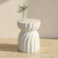 Concrete Side Table Lightweight Hourglass Design Indoor Outdoor Sturdy-Furniture > Side Tables-casanuva-casanuva