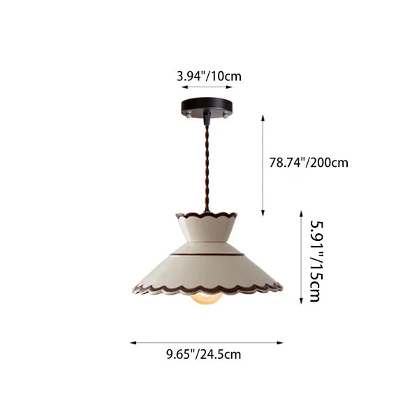 Cone Shaped Ceramic and Iron Pendant Light for Bedroom and Living Room-Lighting > Pendant Lights-casanuva-casanuva