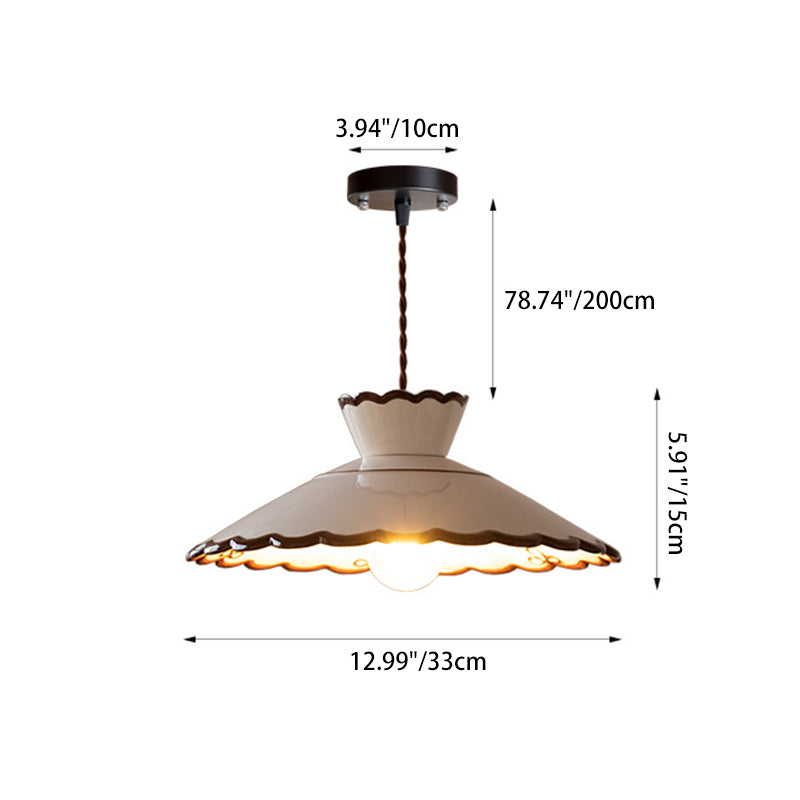 Cone Shaped Ceramic and Iron Pendant Light for Bedroom and Living Room-Lighting > Pendant Lights-casanuva-casanuva