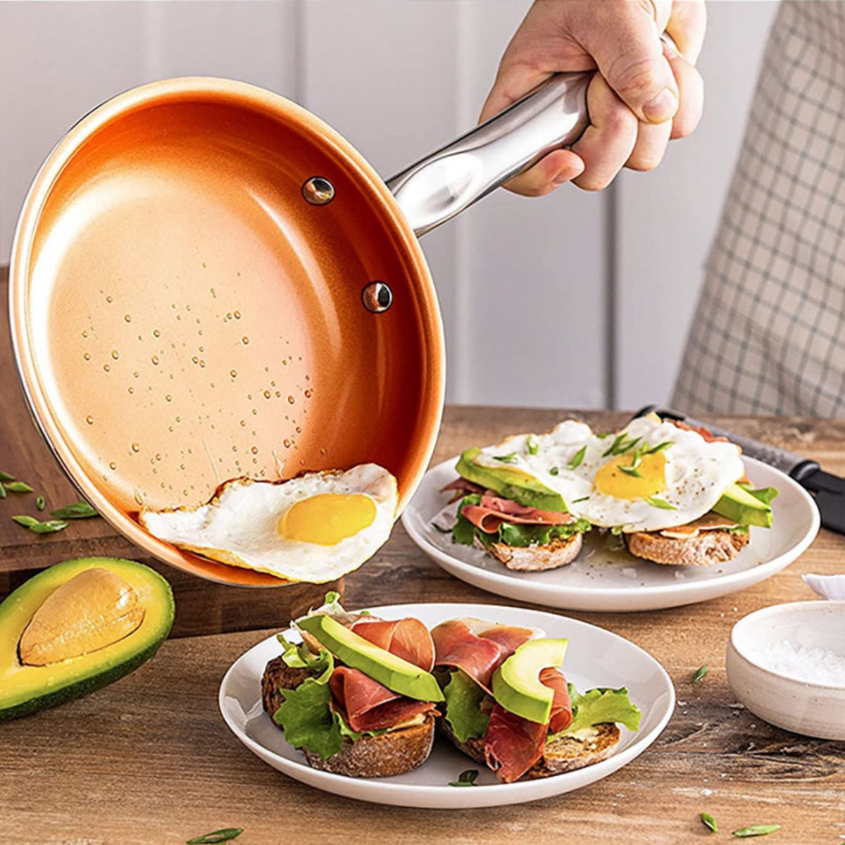 Copper Cooking Pan with Even Heat Distribution for Precision Frying-Kitchen & Dining > Cookware-casanuva-casanuva