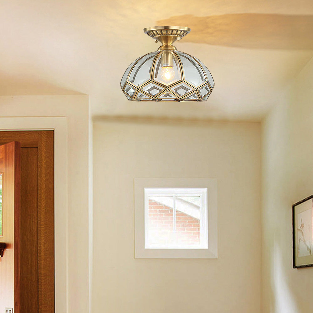 Copper Geometry Ceiling Light Fixture-Lighting > Ceiling Lights-casanuva-Clear-D28*H21CM-casanuva