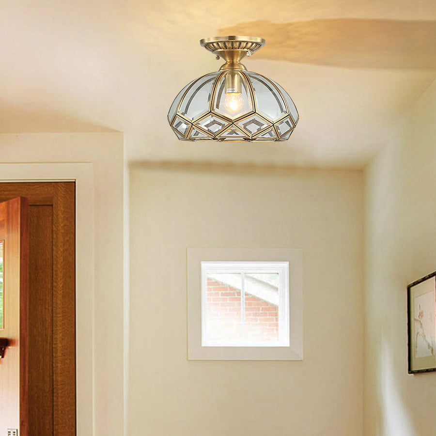 Copper Geometry Ceiling Light Fixture-Lighting > Ceiling Lights-casanuva-Clear-D28*H21CM-casanuva
