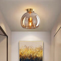 Copper Glass Pendant Light Retro Modern Ceiling Fixture-Lighting > Pendant Lights-casanuva-casanuva