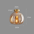 Copper Glass Pendant Light Retro Modern Ceiling Fixture-Lighting > Pendant Lights-casanuva-casanuva