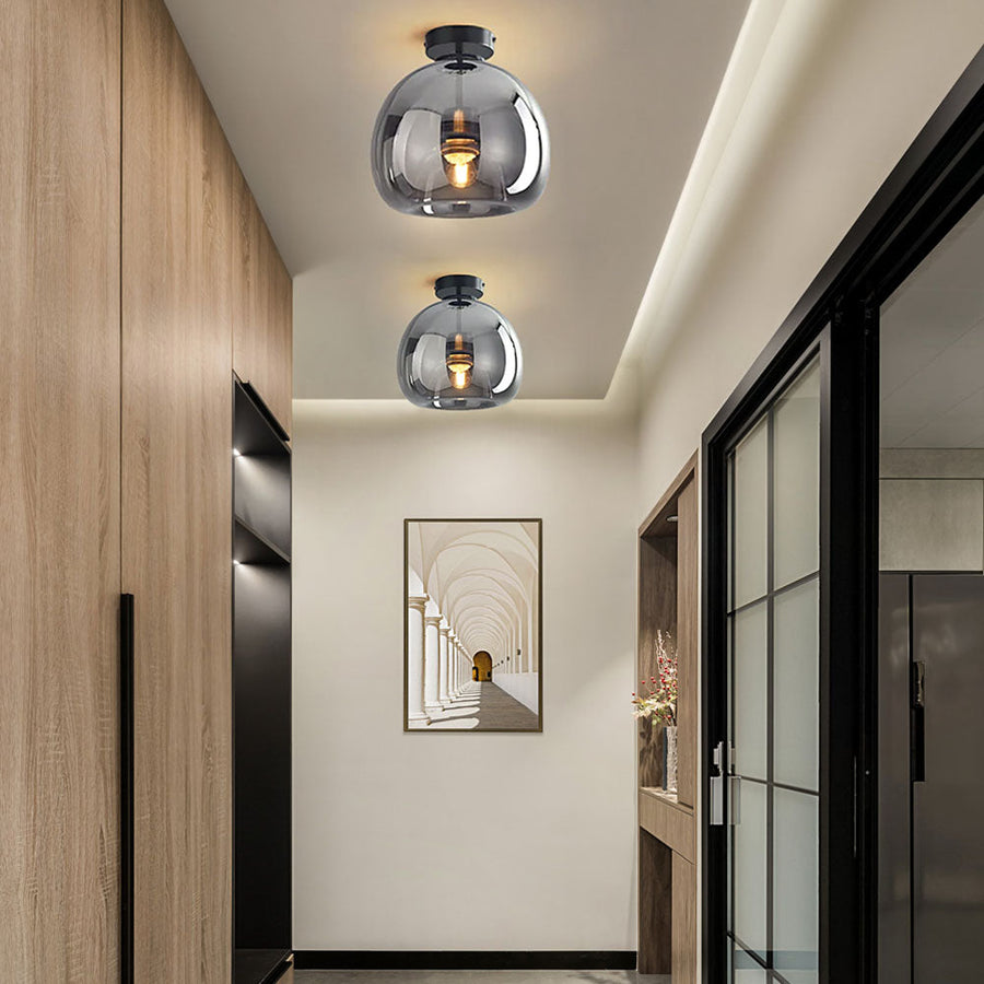 Copper Glass Pendant Light Retro Modern Ceiling Fixture-Lighting > Pendant Lights-casanuva-casanuva