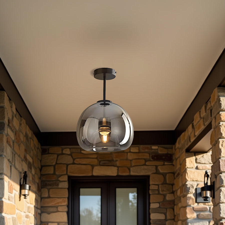 Copper Glass Pendant Light Retro Modern Ceiling Fixture-Lighting > Pendant Lights-casanuva-casanuva